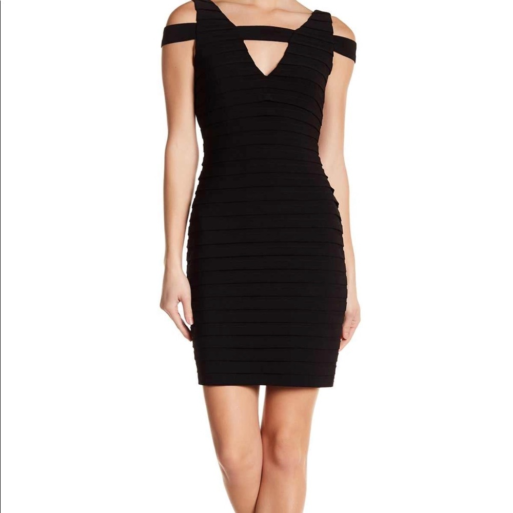 V-Neck Banded Bodycon Dress